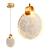 Pendente Lua De Cristal Vidro Com Bolhas - Gold