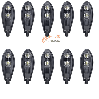 Kit 10 Luminária Pública De Led 100w Bf Cob P/postes Petala